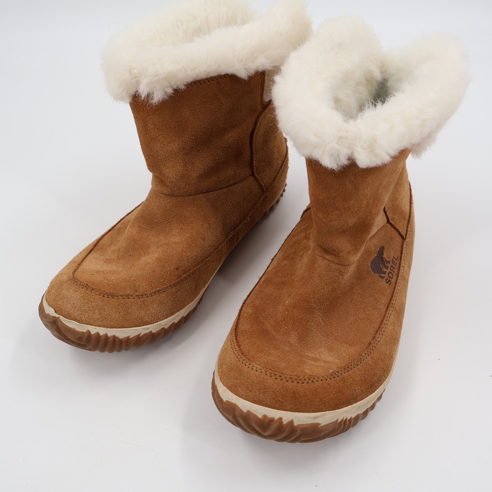 Sorel Out N About Plus Boot Women 10 Brown Suede Faux Fur Insulated‎ NL3073-286